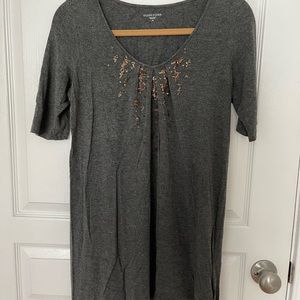 Eileen Fisher XS beaded tunic knit sweater